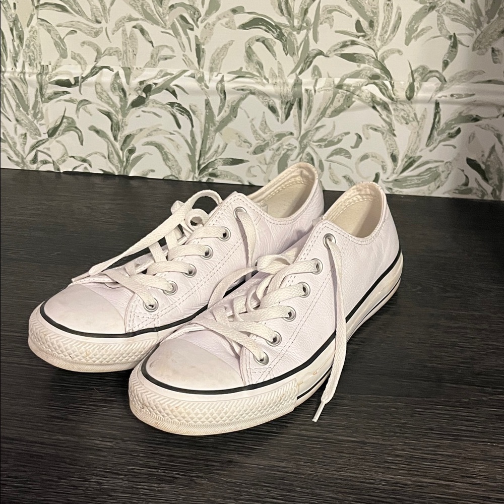 Classic White Leather Converse All Star Sneakers